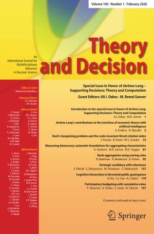 Theory and Decision journal cover