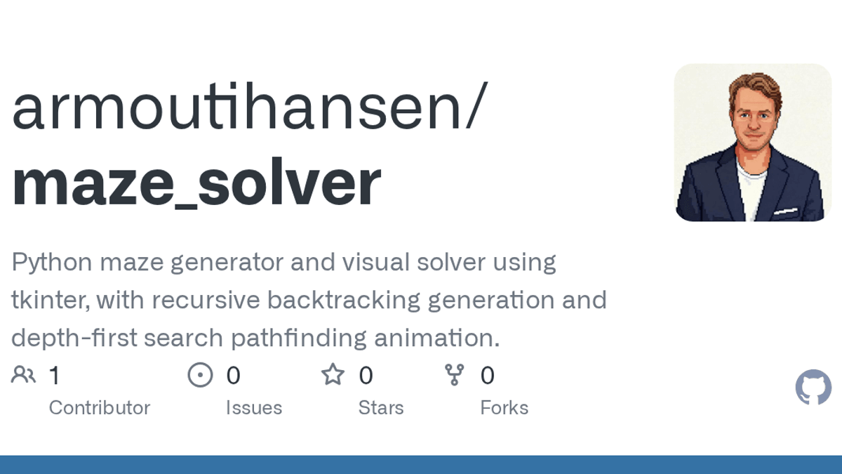 GitHub social preview for the Maze Solver repository