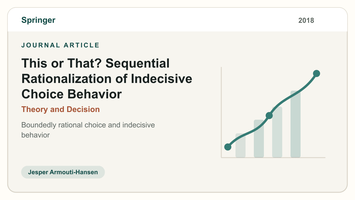Journal article thumbnail for This or That? Sequential Rationalization of Indecisive Choice Behavior